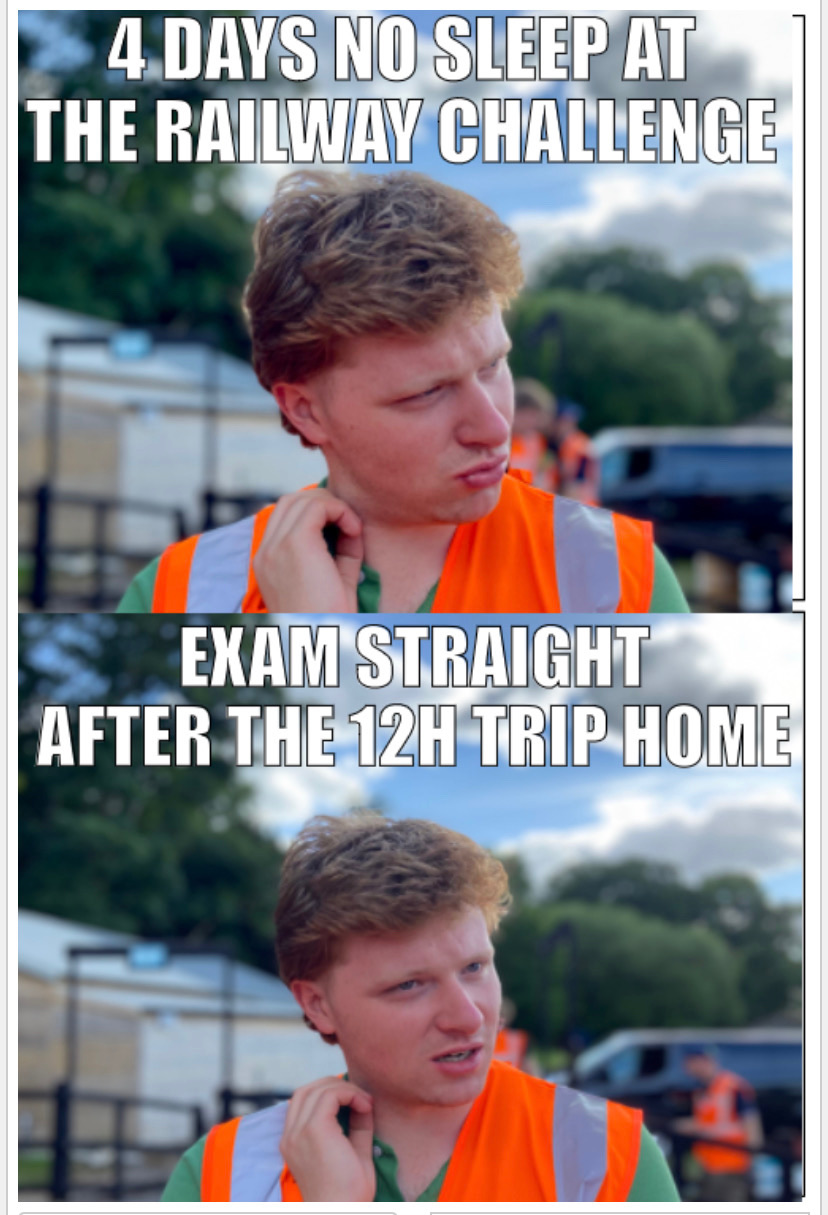 Railway Challenge sleep meme
